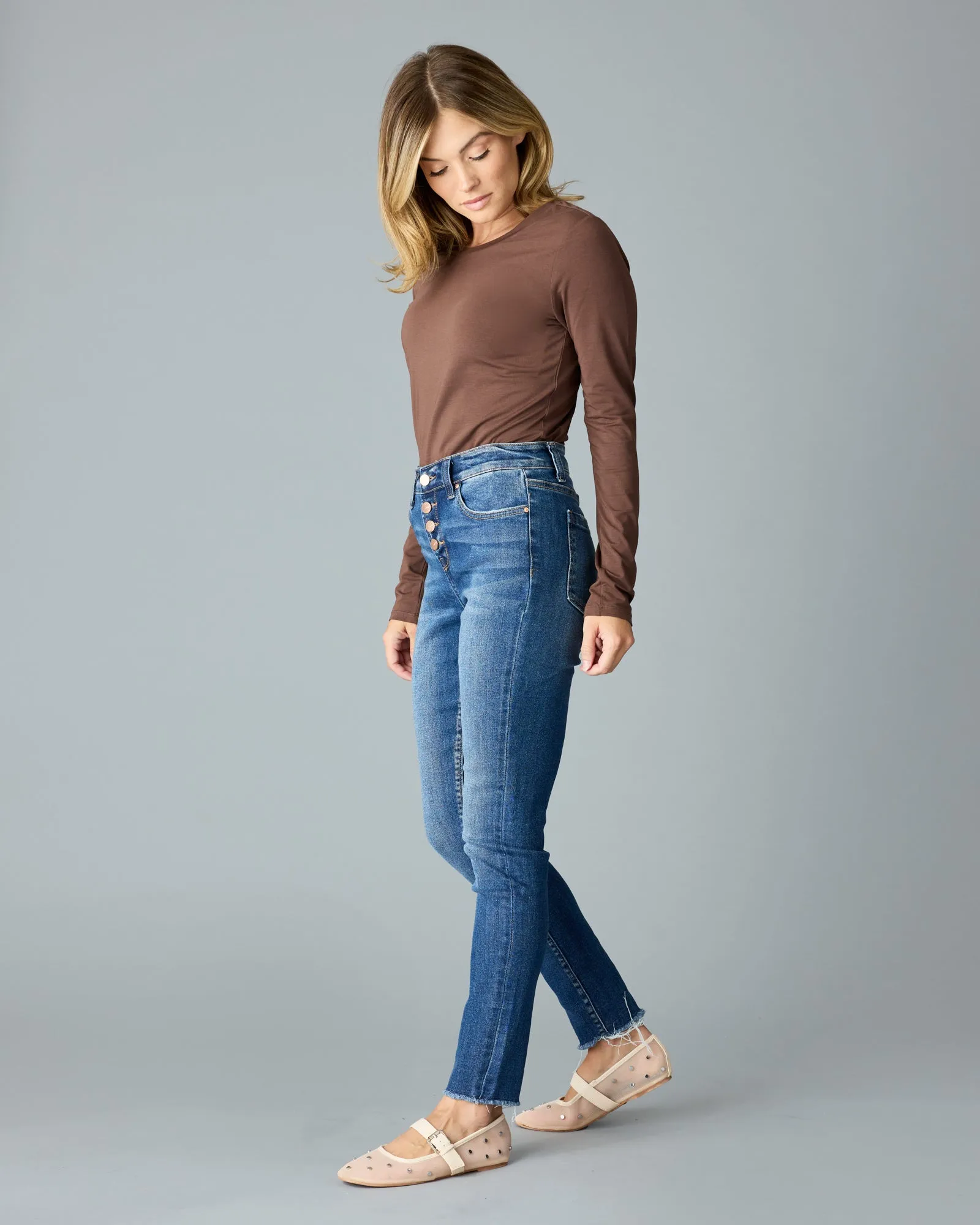 Mid Rise Ankle Skinny