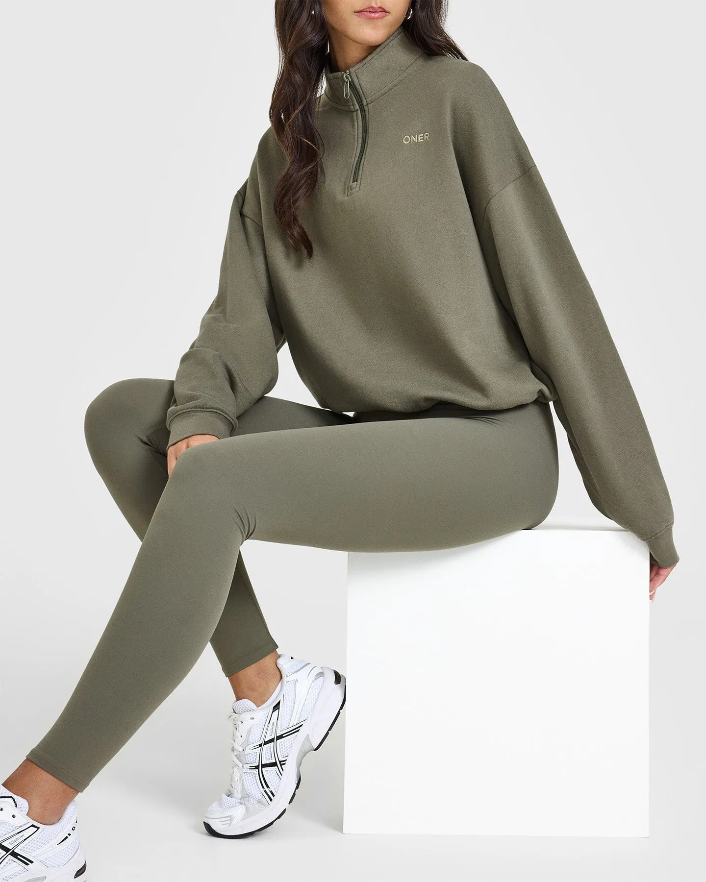 Mid Weight 1/4 Zip Sweatshirt | Alpine Green