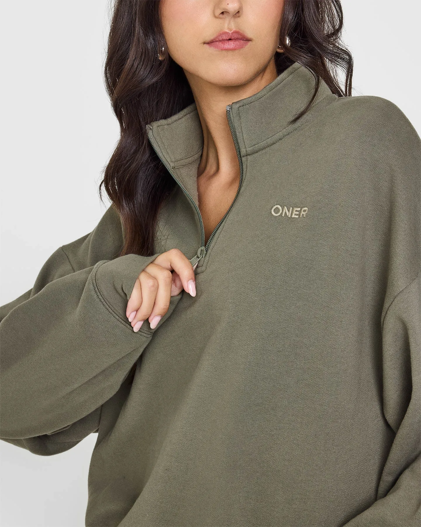 Mid Weight 1/4 Zip Sweatshirt | Alpine Green