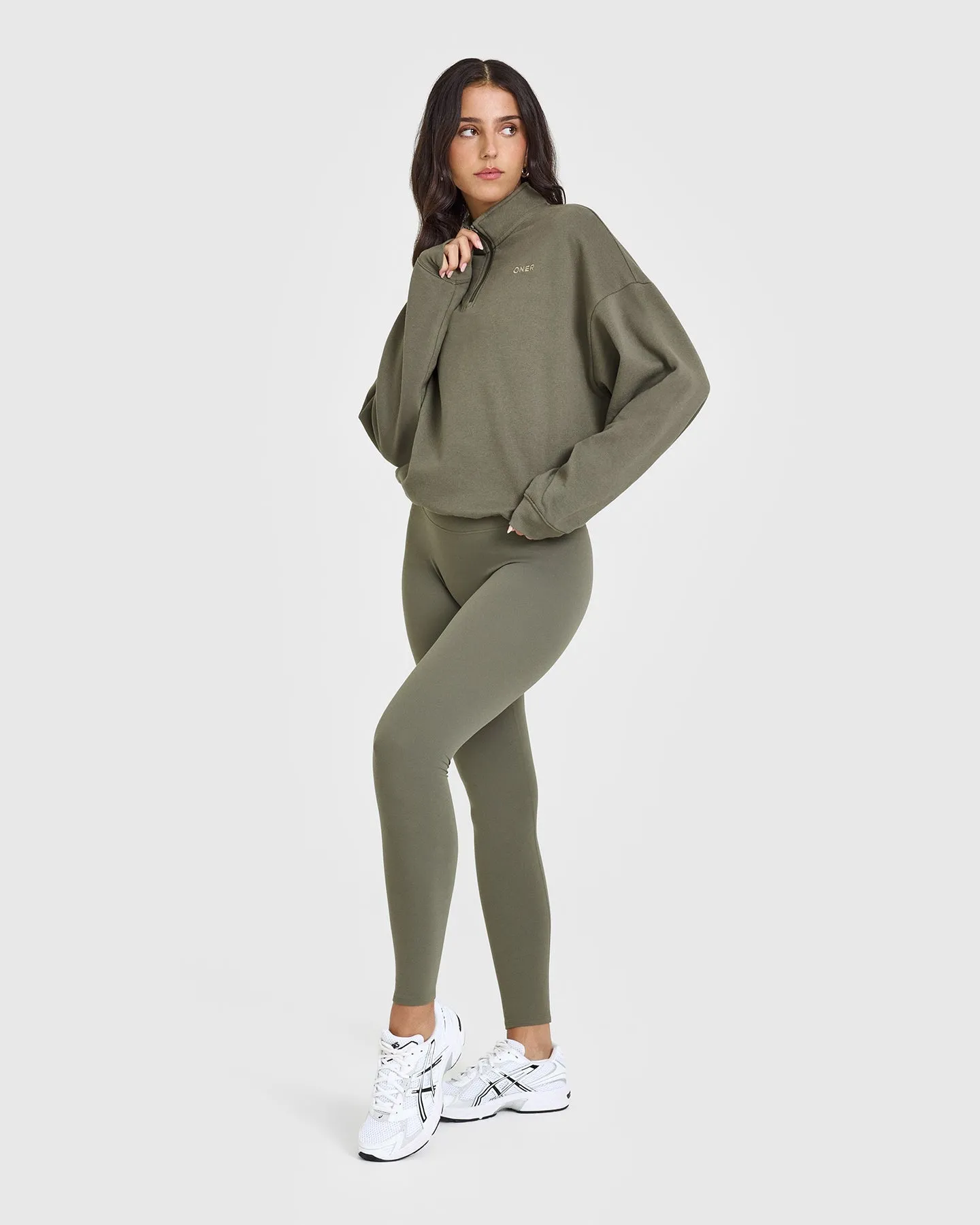 Mid Weight 1/4 Zip Sweatshirt | Alpine Green