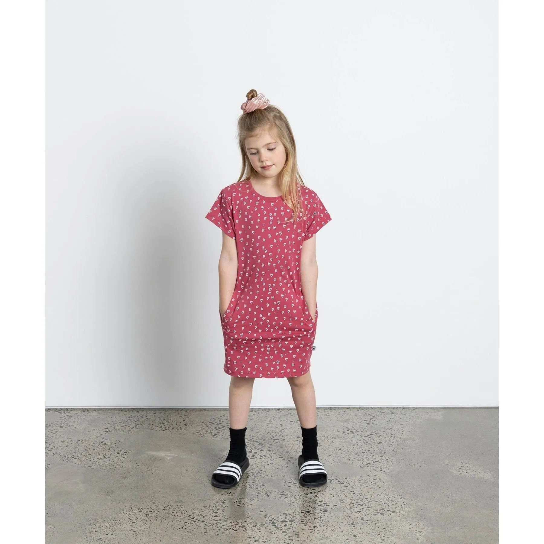 Mini Hearts Dress - Rose