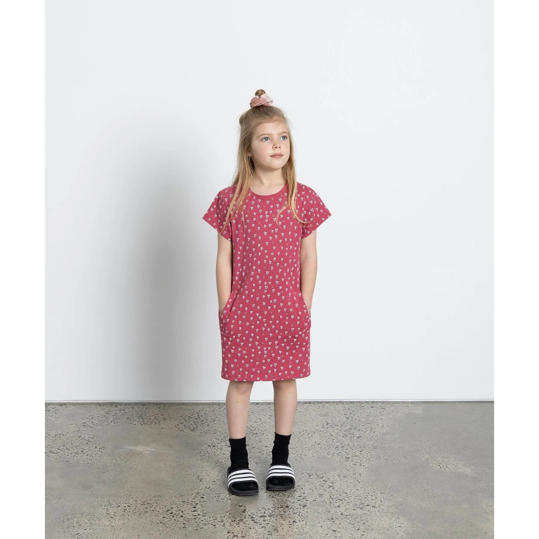 Mini Hearts Dress - Rose
