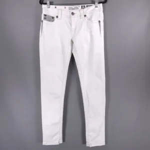 MISS ME SIGNATURE SKINNY White Jeans Embroidered JP7607S WT 01 Size 27