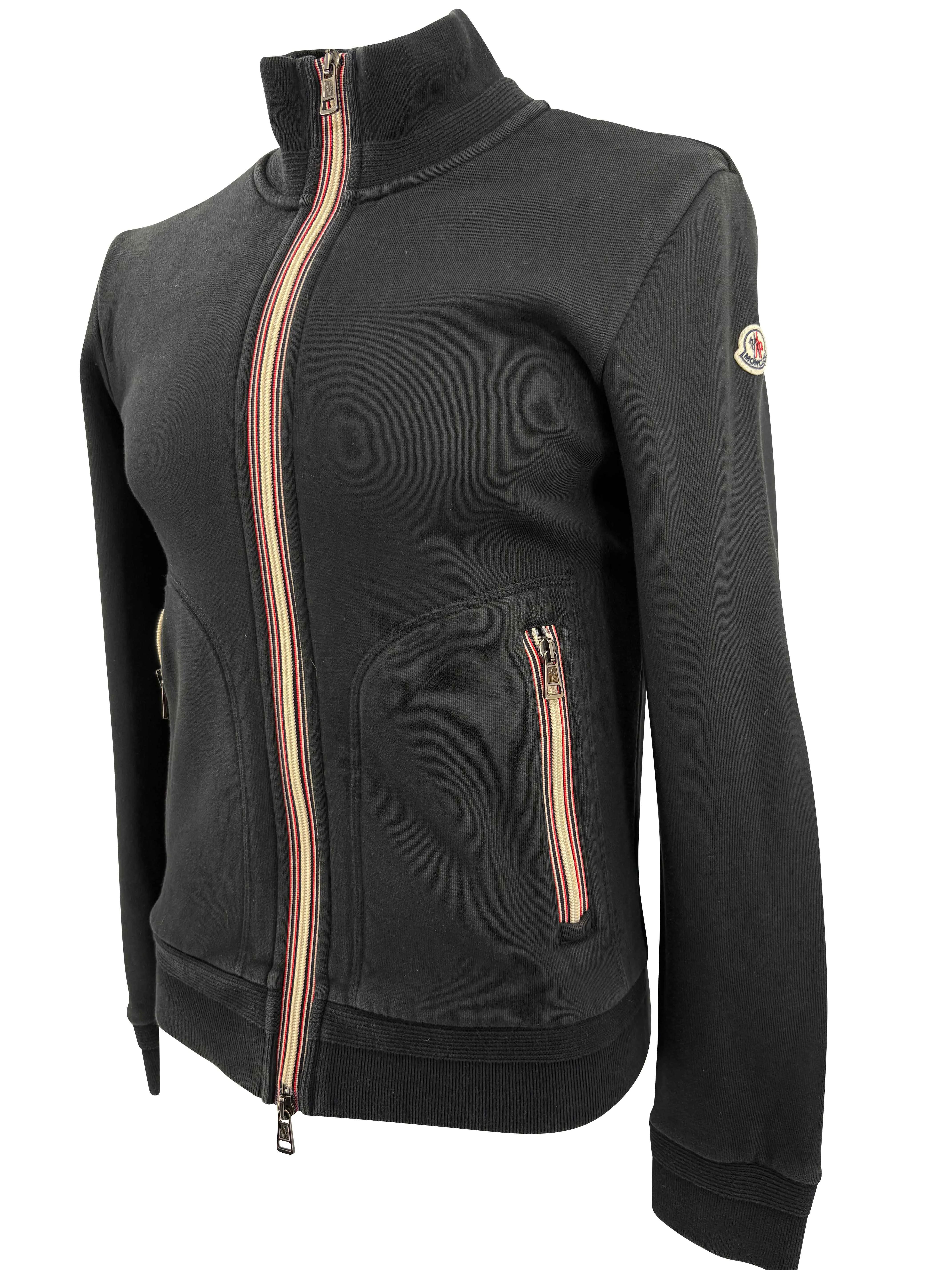 Moncler Maglia Zip Up Jacket - Black
