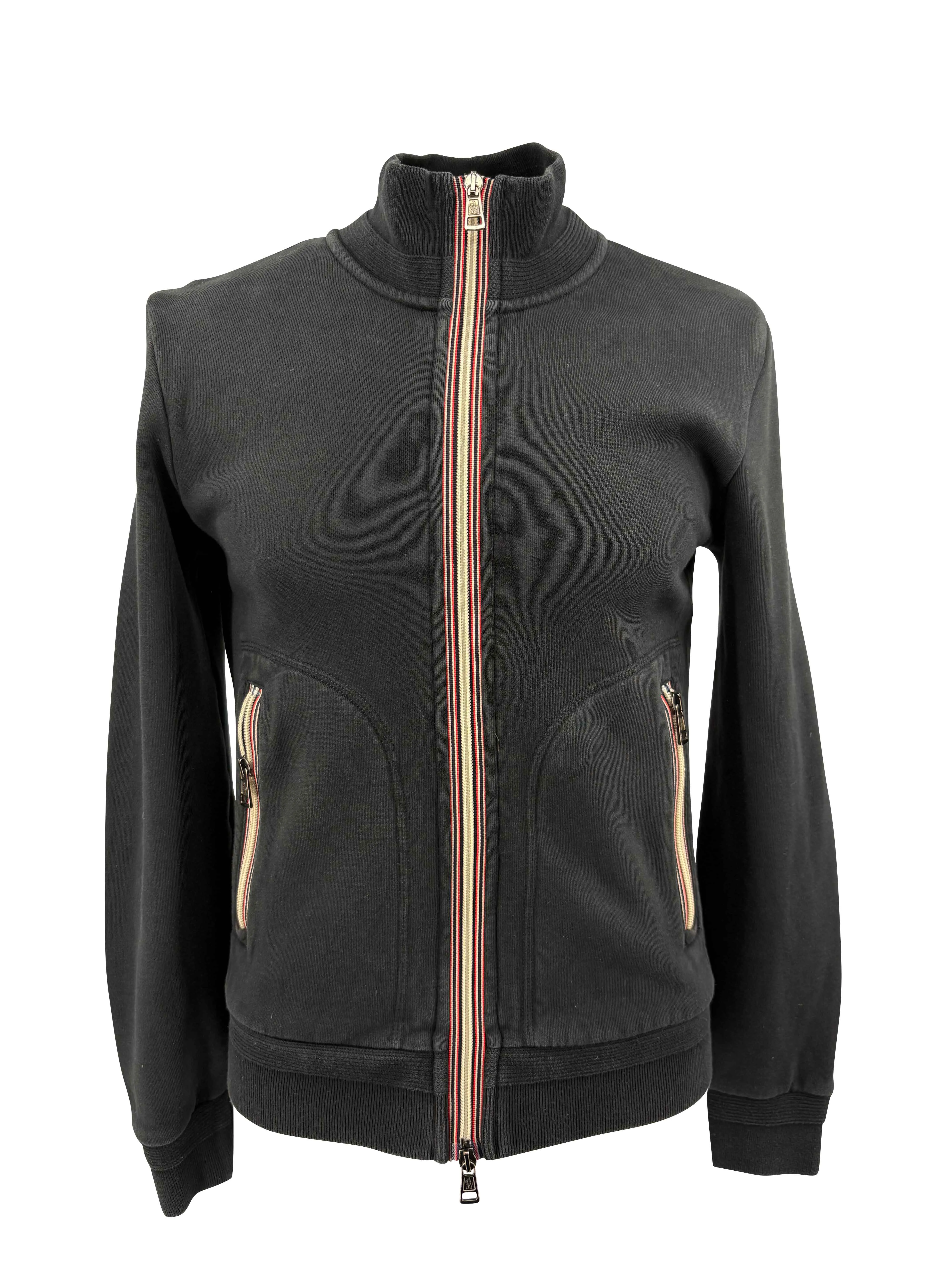Moncler Maglia Zip Up Jacket - Black