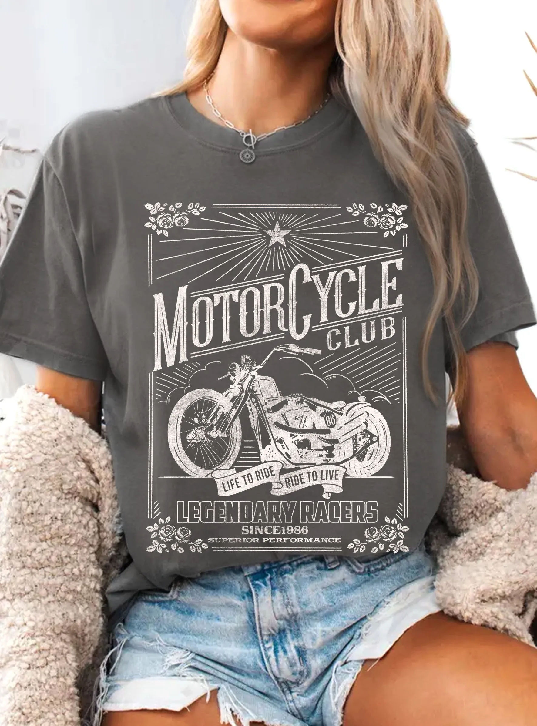 Motorcycle Club Graphic T-Shirt