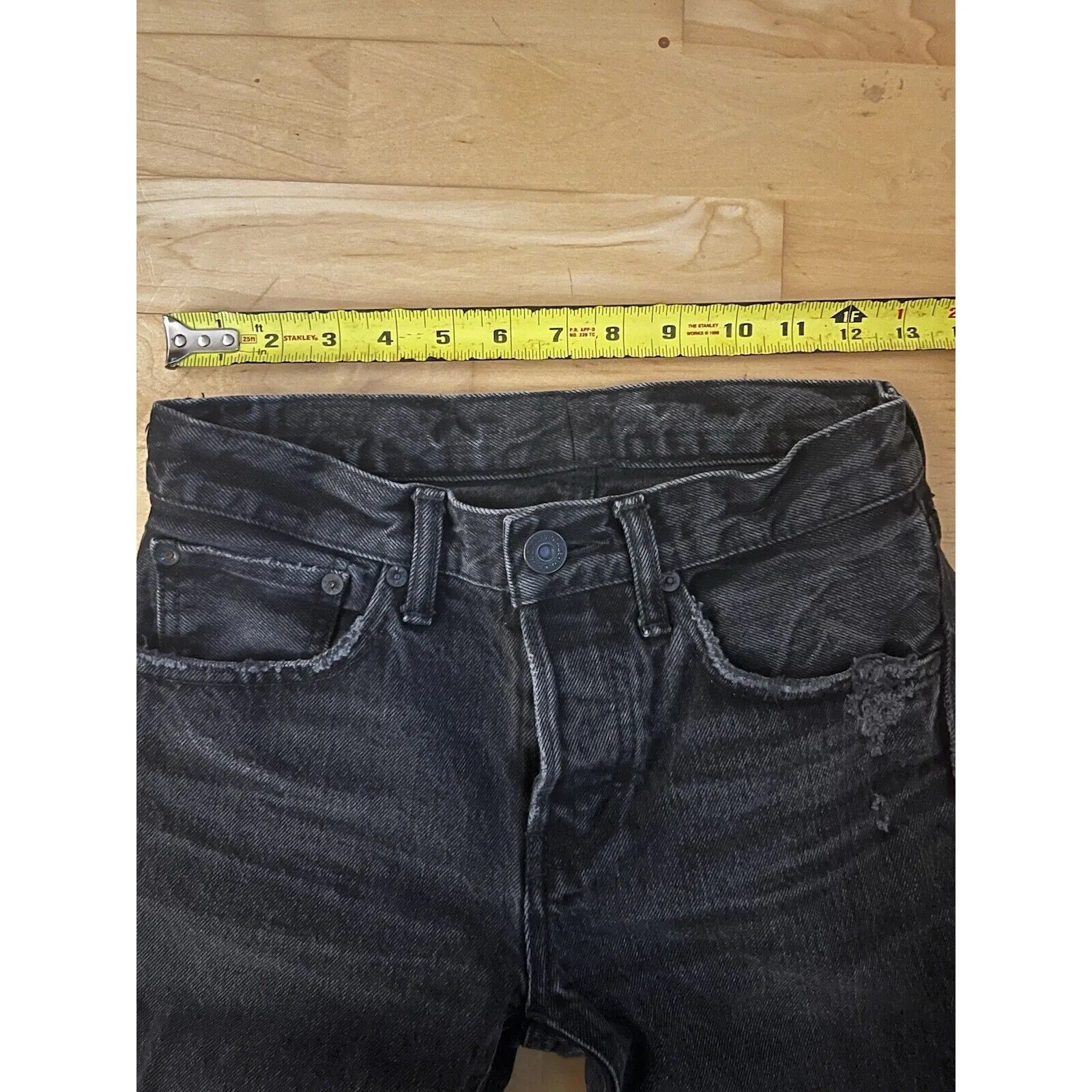 Moussy Women’s Redlands Skinny Jeans Grey Black Distressed 25 X 24
