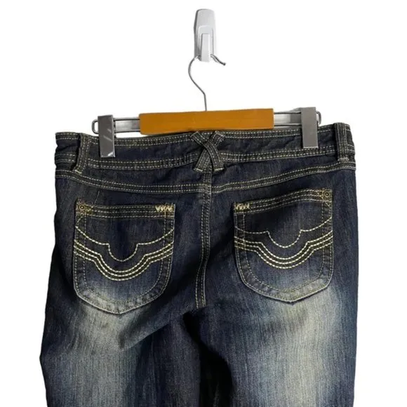Mudd Women's Low Rise Dark Wash Straight Leg Denim Jeans