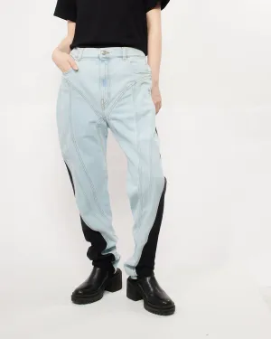 Mugler Blue/Black Two-tone Panelled Skinny Jeans - 44 F (XL)