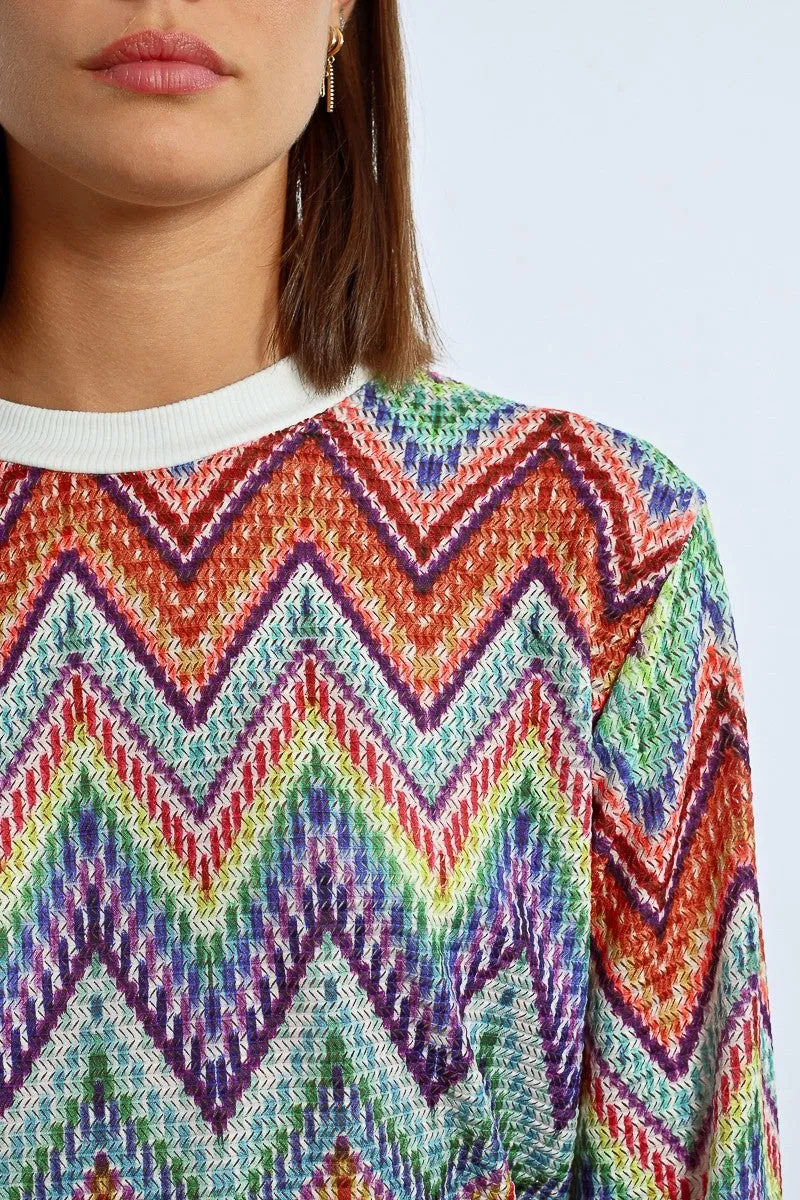 MULTICOLOR KNIT SWEATSHIRT