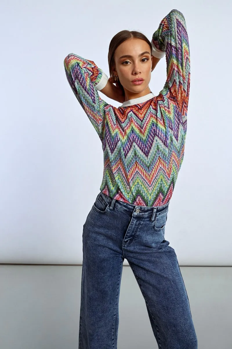 MULTICOLOR KNIT SWEATSHIRT
