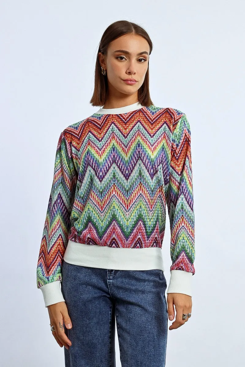 MULTICOLOR KNIT SWEATSHIRT