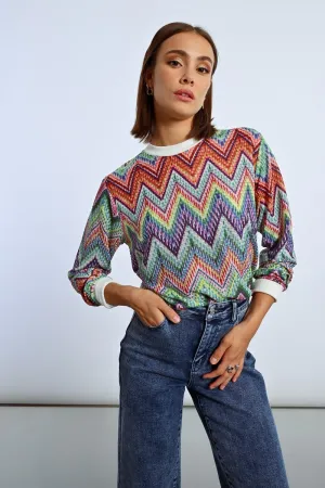 MULTICOLOR KNIT SWEATSHIRT