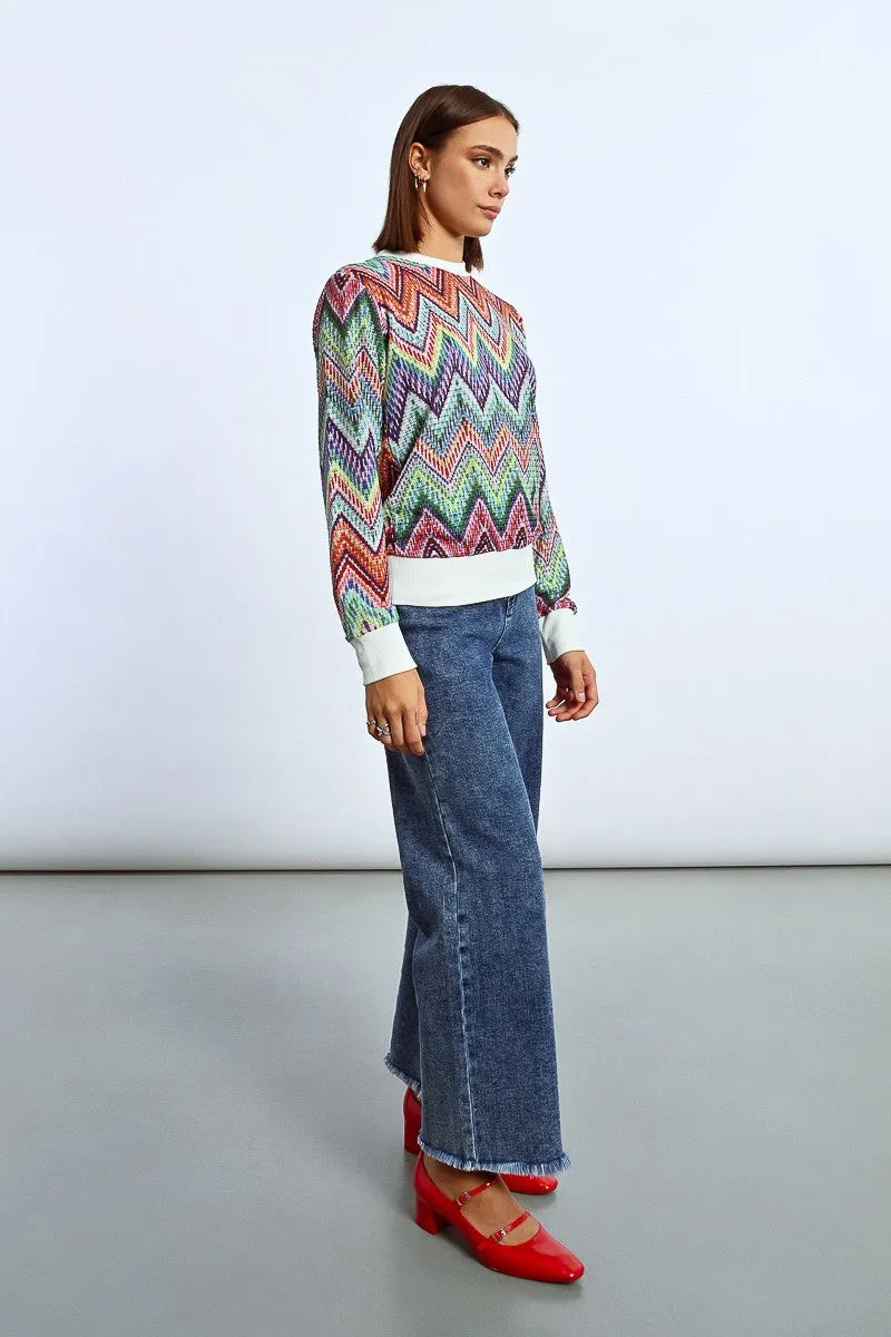 MULTICOLOR KNIT SWEATSHIRT