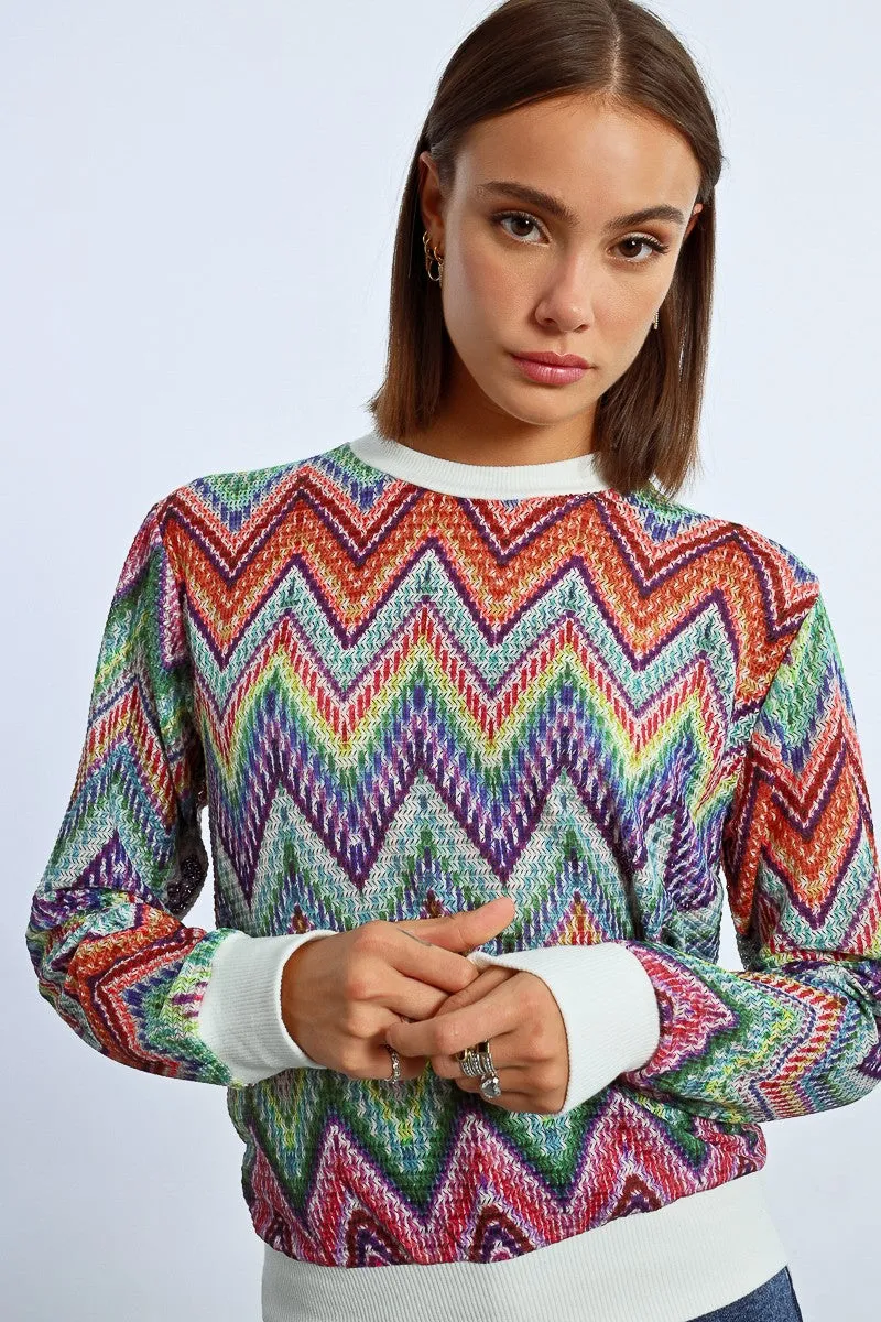 MULTICOLOR KNIT SWEATSHIRT
