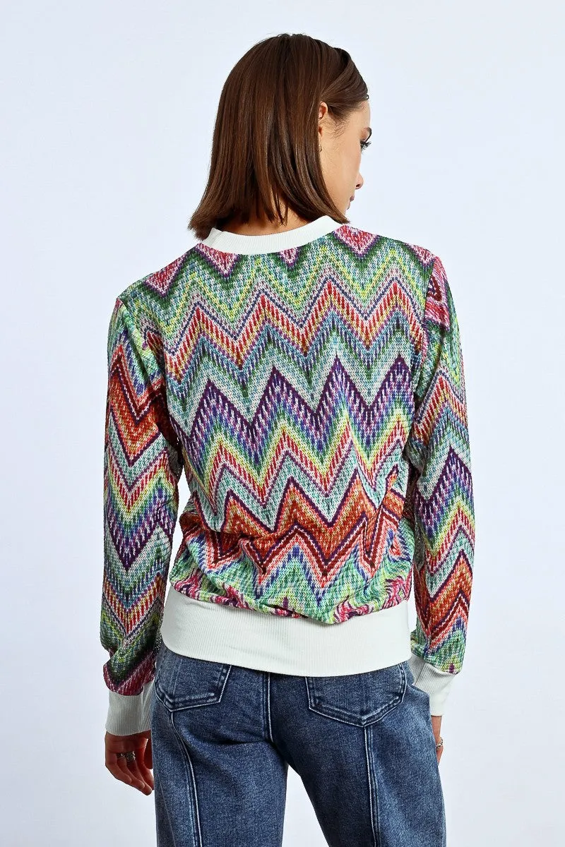 MULTICOLOR KNIT SWEATSHIRT