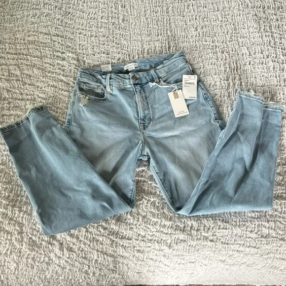NEW Good American high waisted straight leg jeans size 6/28
