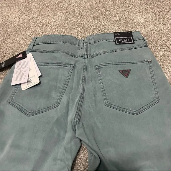 New Guess 1981 High Rise Skinny Jeans in Dusty Teal Size 28