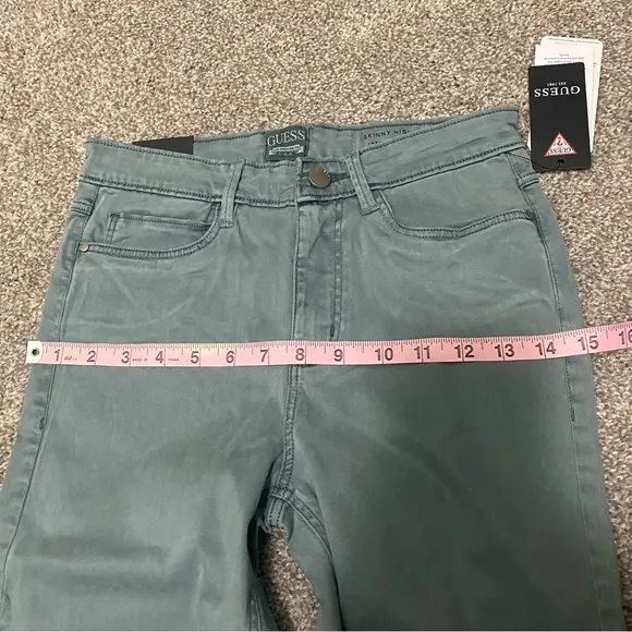 New Guess 1981 High Rise Skinny Jeans in Dusty Teal Size 28