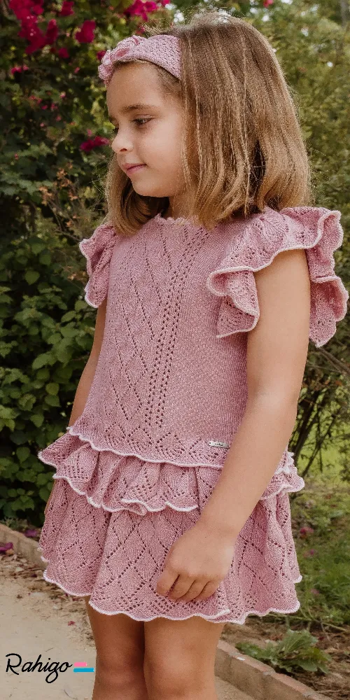 New In Rahigo Girls Dusky Pink 2 Piece Outfit - Pre Order