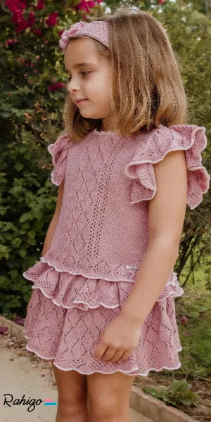 New In Rahigo Girls Dusky Pink 2 Piece Outfit - Pre Order