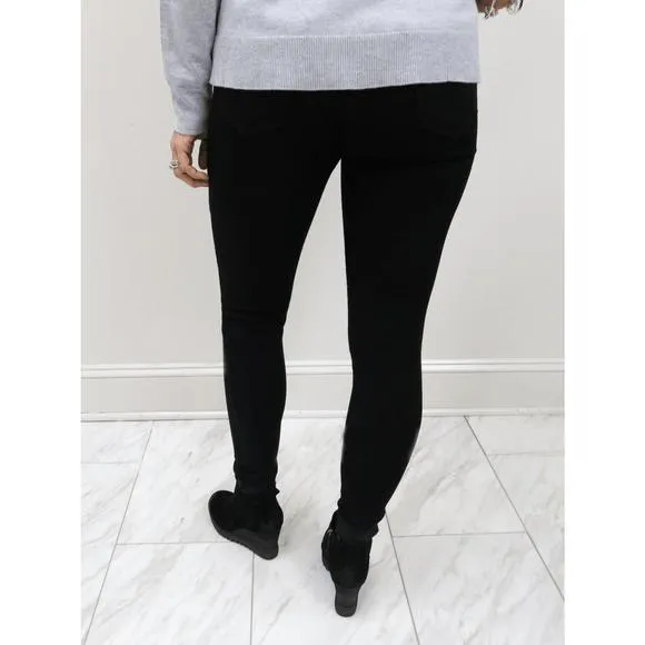 NEW JUST BLACK DENIM high rise classic skinny jean in black