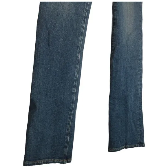 New L’Agence Womens Size 25 Mid Rise Straight Leg Wiskering Jeans Denim Blue