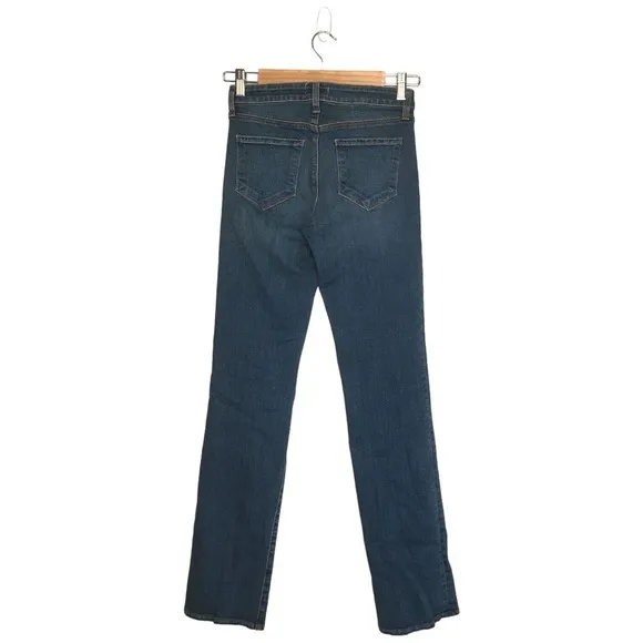 New L’Agence Womens Size 25 Mid Rise Straight Leg Wiskering Jeans Denim Blue