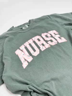 Nurse Spring Floral Graphic Tee