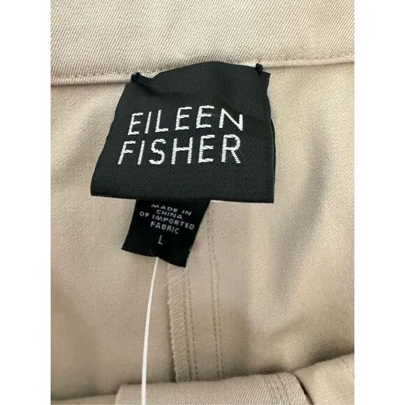 NWT Eileen Fisher Organic Cotton Muslin Straight Pants Jeans Size Large