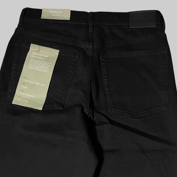 NWT Everlane The Way High Jean Womens 30 Long Coal Black