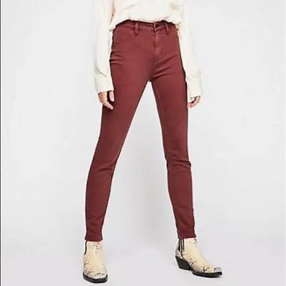 NWT Free People We The Free Red High Rise Skinny Jeans Size 26
