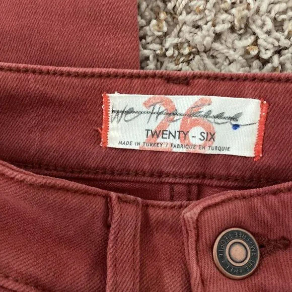 NWT Free People We The Free Red High Rise Skinny Jeans Size 26