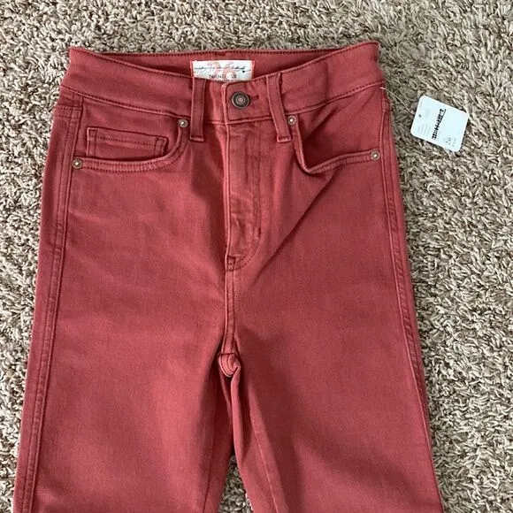 NWT Free People We The Free Red High Rise Skinny Jeans Size 26