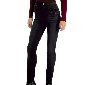 NWT INC Core Denim Rhinestone Skinny Jeans Deep Black Plus Size 18 34 NEW
