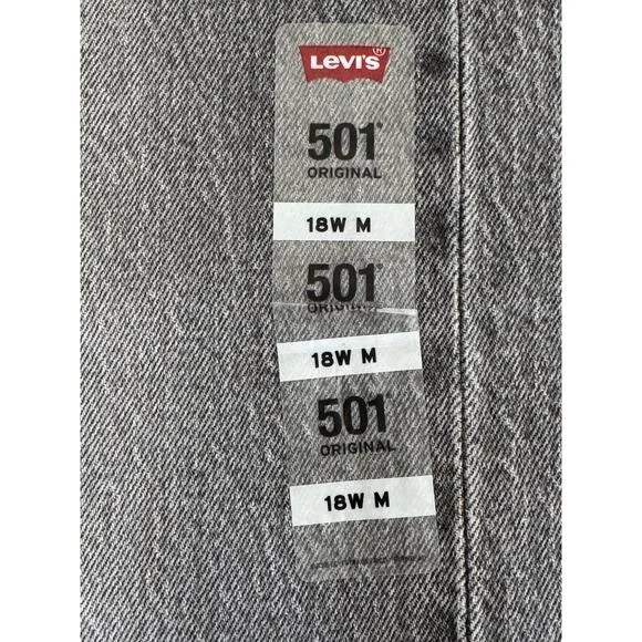 NWT Levi's 501 Original Fit Women's Jeans in Porcini Haze Grey Size 18