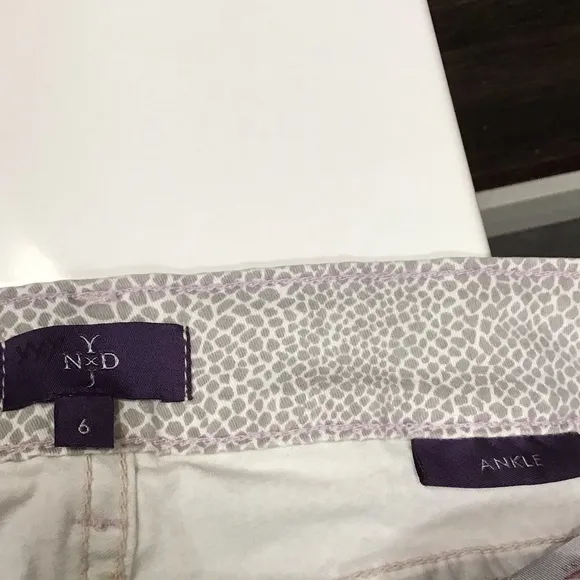 NYDJ Micro Giraffe Print Ankle Pant Tummy-Control Stretch Jeans SZ 6