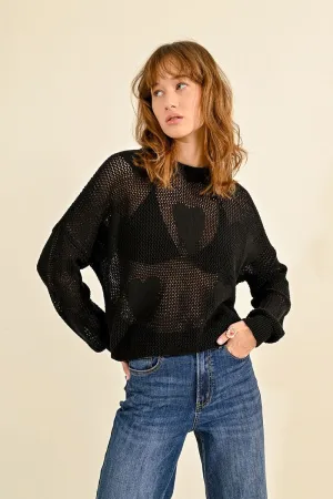 OPENWORK COTTON SWEATER