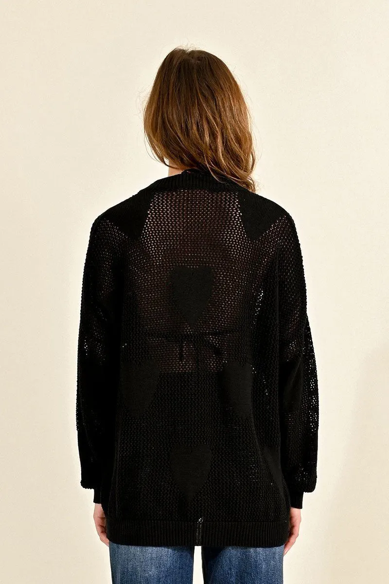 OPENWORK COTTON SWEATER
