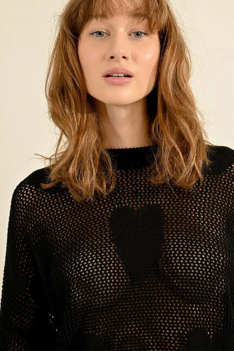 OPENWORK COTTON SWEATER