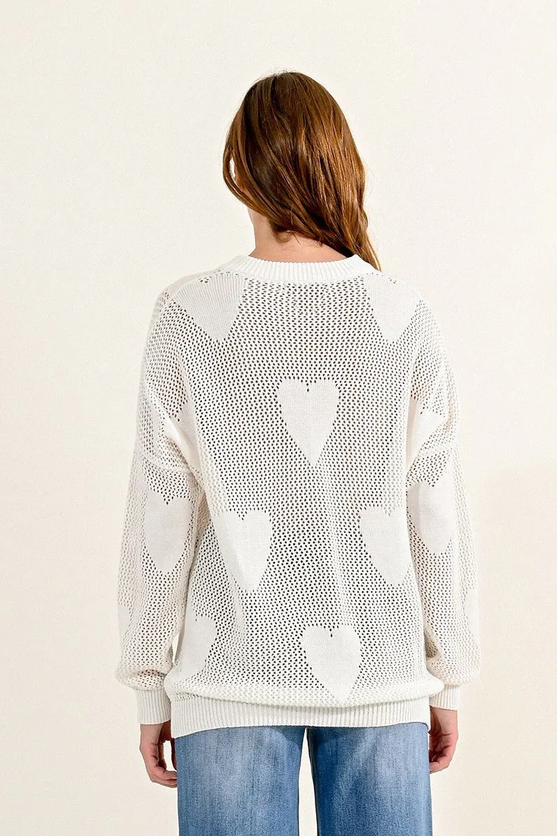 OPENWORK COTTON SWEATER