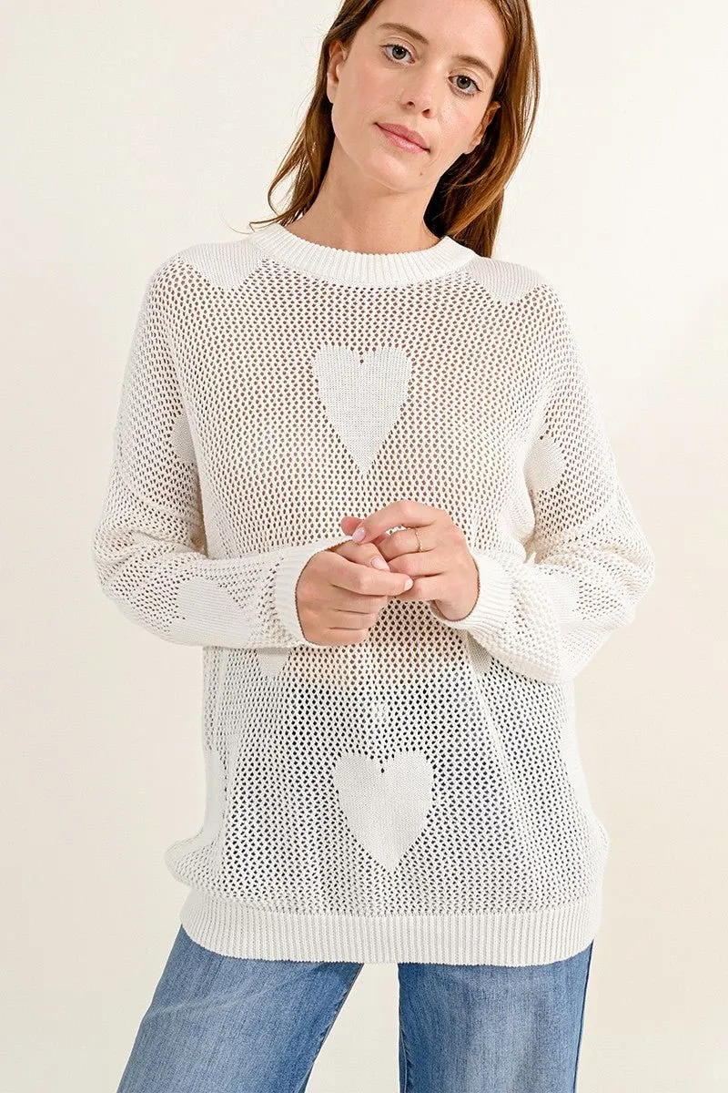 OPENWORK COTTON SWEATER