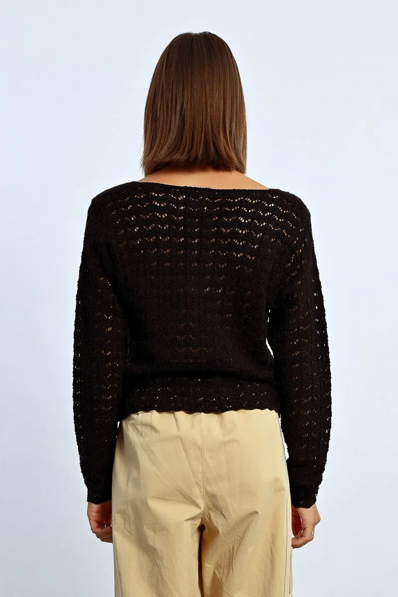 OPENWORK KNIT SWEATER