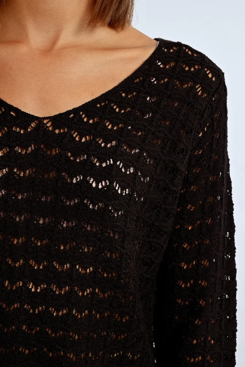 OPENWORK KNIT SWEATER