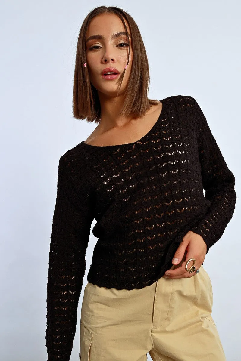 OPENWORK KNIT SWEATER