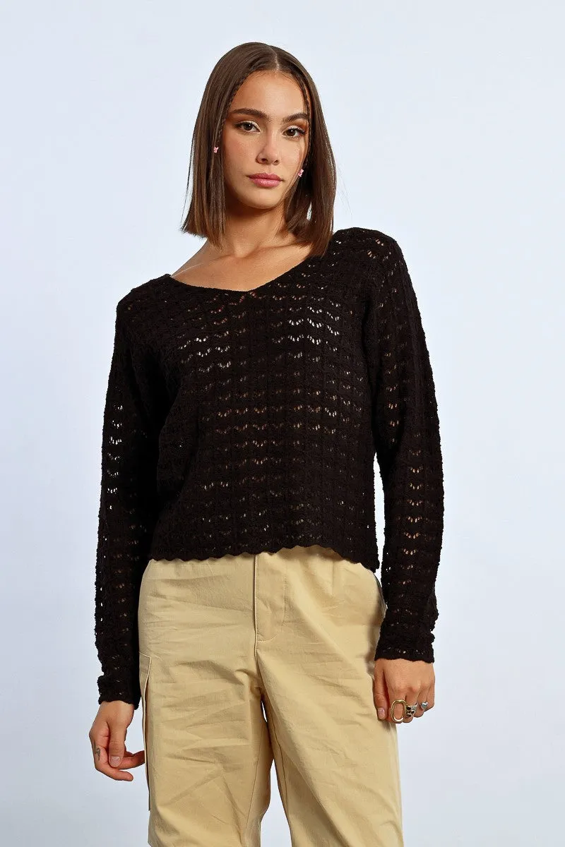 OPENWORK KNIT SWEATER