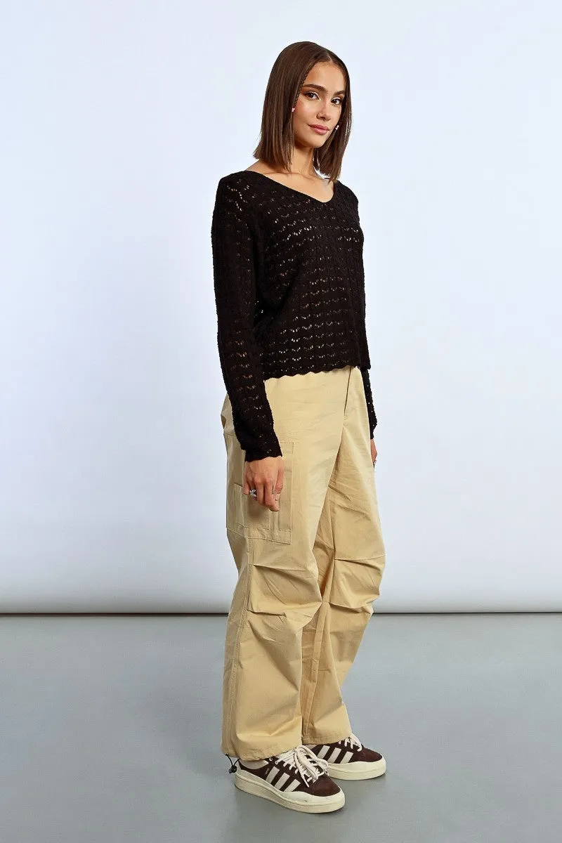 OPENWORK KNIT SWEATER