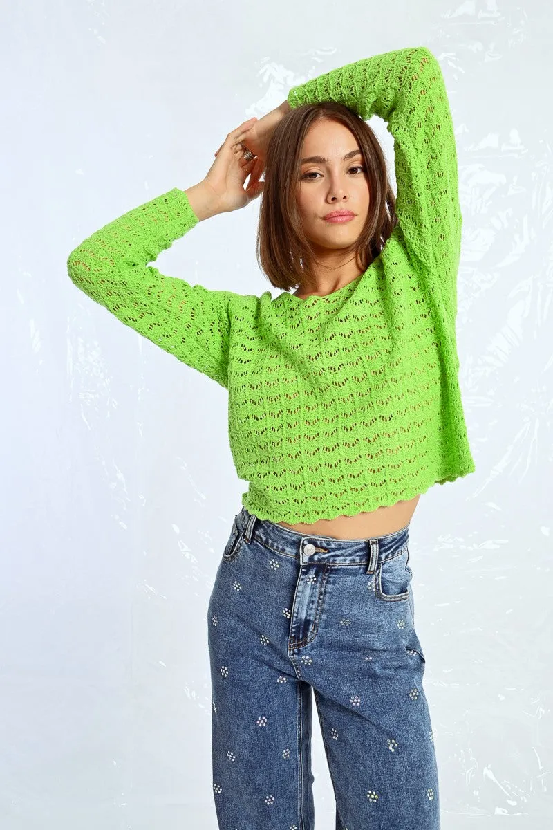 OPENWORK KNIT SWEATER