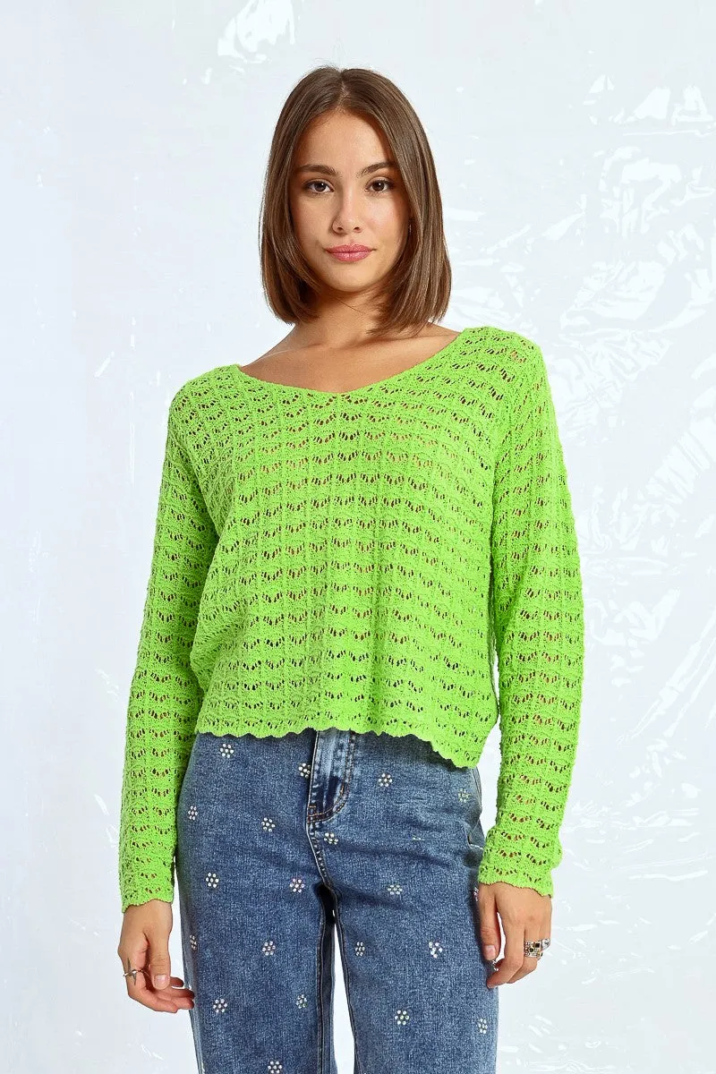 OPENWORK KNIT SWEATER