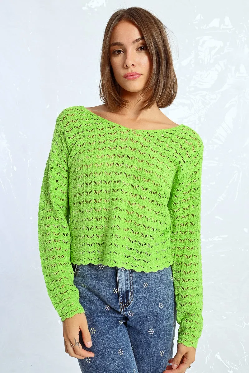 OPENWORK KNIT SWEATER